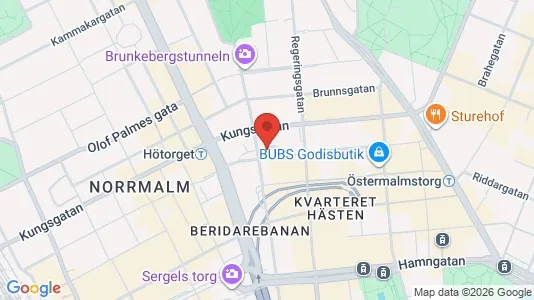 Kontorslokaler att hyra i Stockholm Innerstad - kort over placeringen