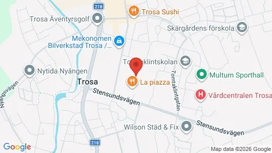 Kontorslokaler att hyra i Trosa - kort over placeringen
