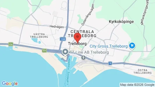 Butikslokaler att hyra i Trelleborg - kort over placeringen