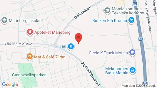 Lagerlokaler att hyra i Motala - kort over placeringen