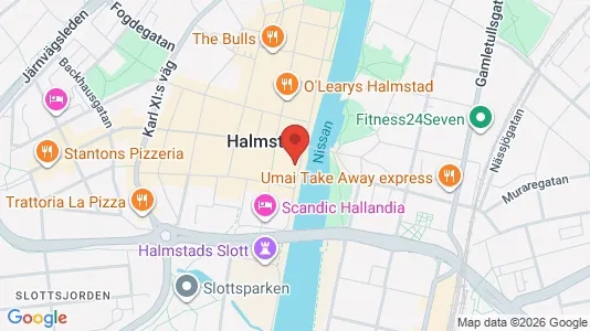 Kontorslokaler att hyra i Halmstad - kort over placeringen