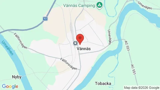 Industrilokaler till försäljning i Vännäs - kort over placeringen
