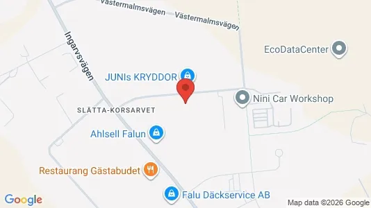 Industrilokaler att hyra i Falun - kort over placeringen
