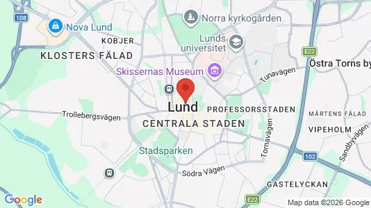 Butikslokaler att hyra i Lund - kort over placeringen