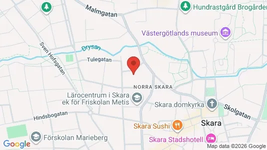 Affärslokaler att hyra i Skara - kort over placeringen