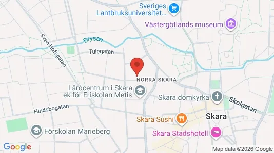 Affärslokaler att hyra i Skara - kort over placeringen