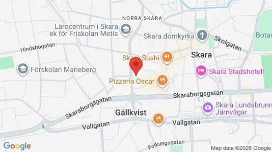 Affärslokaler att hyra i Skara - kort over placeringen
