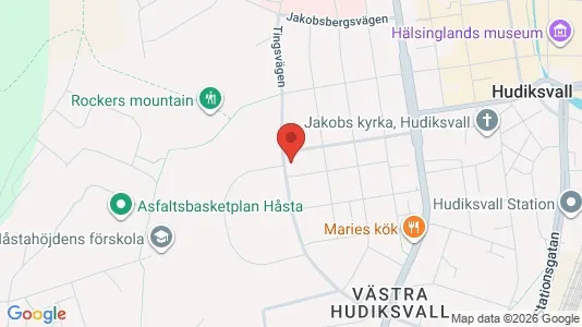 Affärslokaler att hyra i Hudiksvall - kort over placeringen