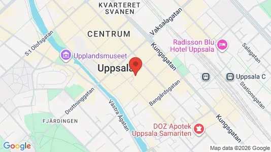 Affärslokaler att hyra i Uppsala - kort over placeringen