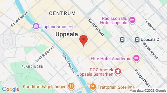 Kontorslokaler att hyra i Uppsala - kort over placeringen