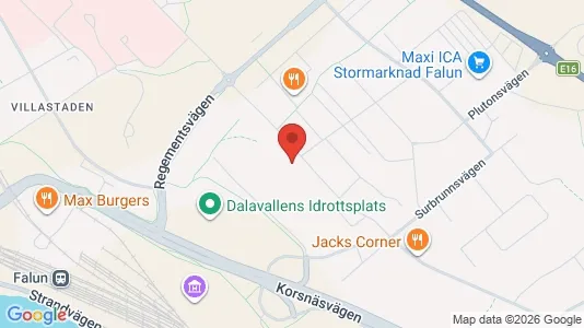 Affärslokaler att hyra i Falun - kort over placeringen