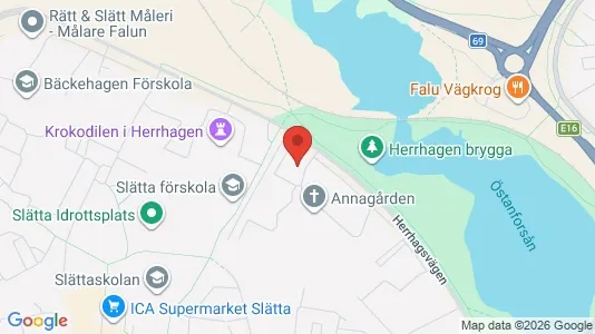 Affärslokaler att hyra i Falun - kort over placeringen