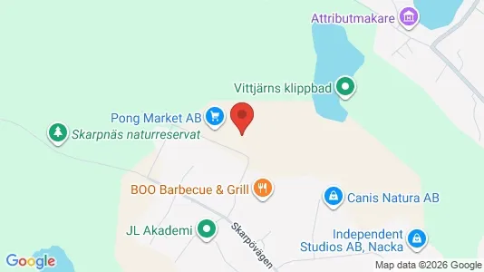 Lagerlokaler att hyra i Nacka - kort over placeringen