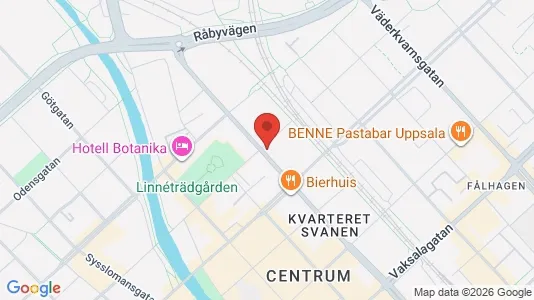 Affärslokaler att hyra i Uppsala - kort over placeringen